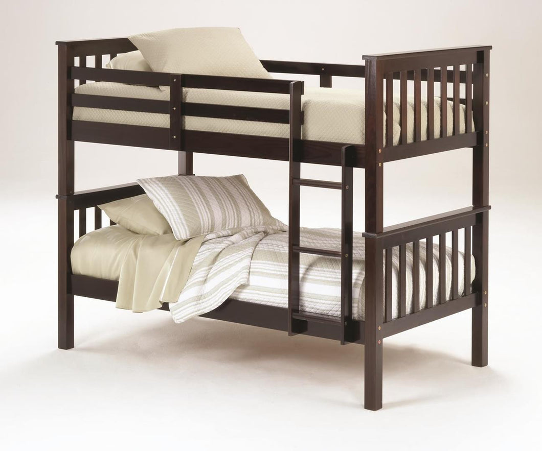 Sadler Merlot Twin Over Twin Bunk Bed