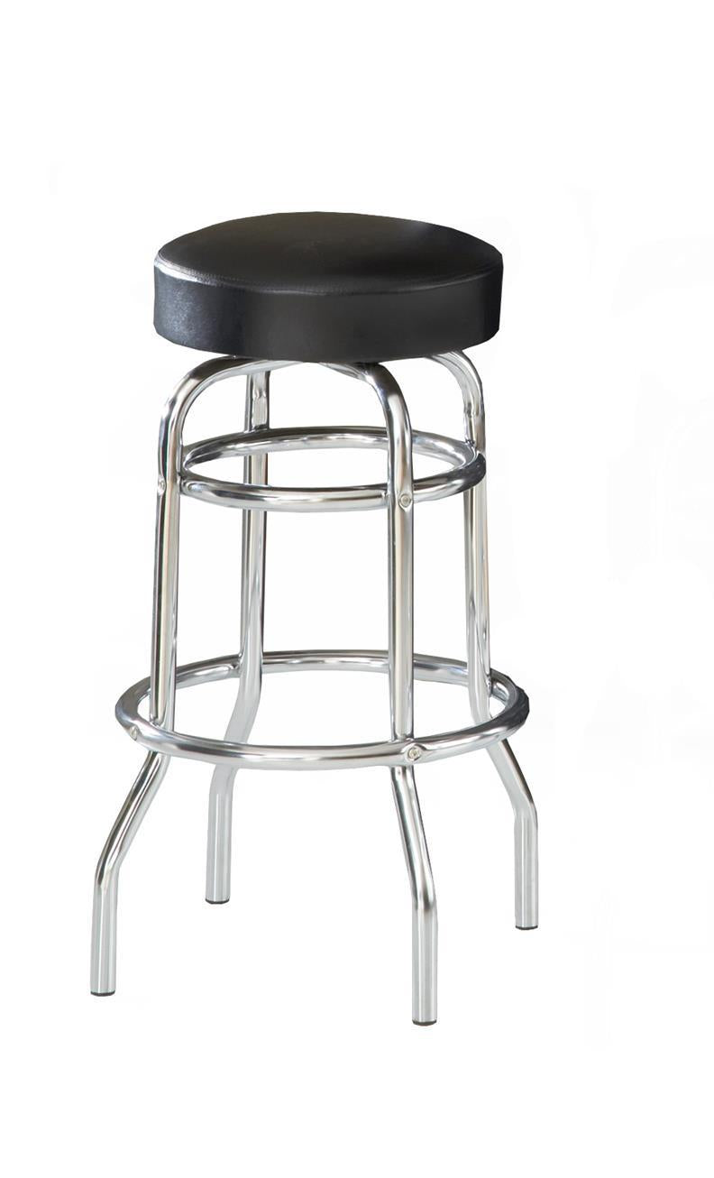 Black Vinyl Swivel Bar Stool