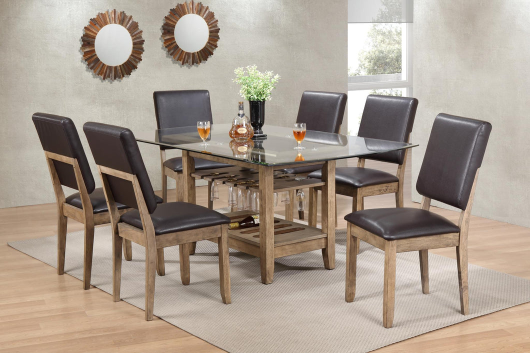 Cordova Glass/Wood Reg Dining Table