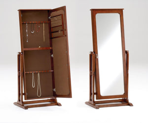 Cherry Cheval Mirror/Jewelry Armoire