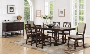 Nottingham Casual Dining Table, 4x Nottingham Casual Wood Back Side Chair, 2x Nottingham Casual Upholstered Side Chair