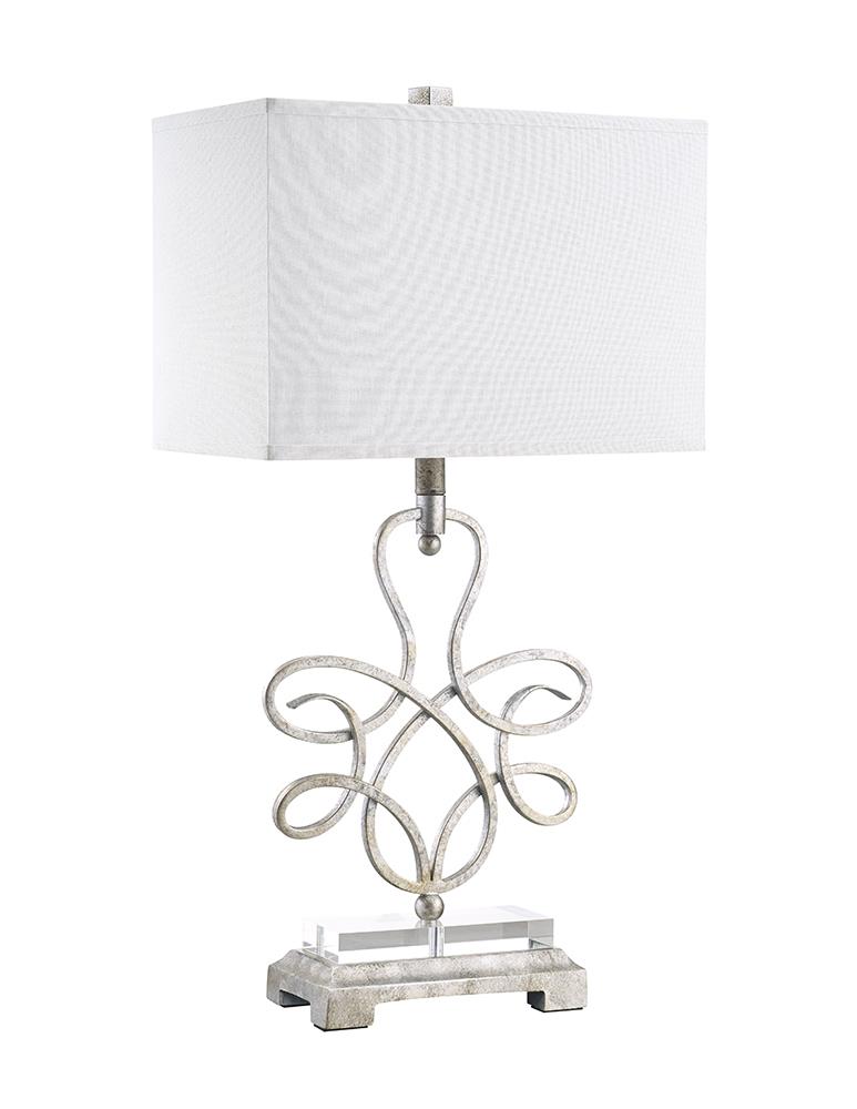 Raelin Scroll Silver Table Lamp