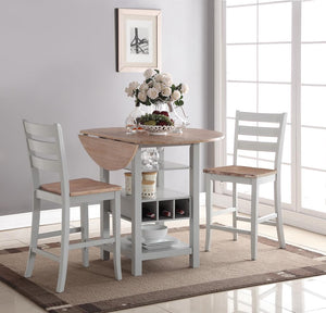 Ridgewood Counter Drop Leaf Dining Table, 2x Ridgewood 2 Tone Counter Stool