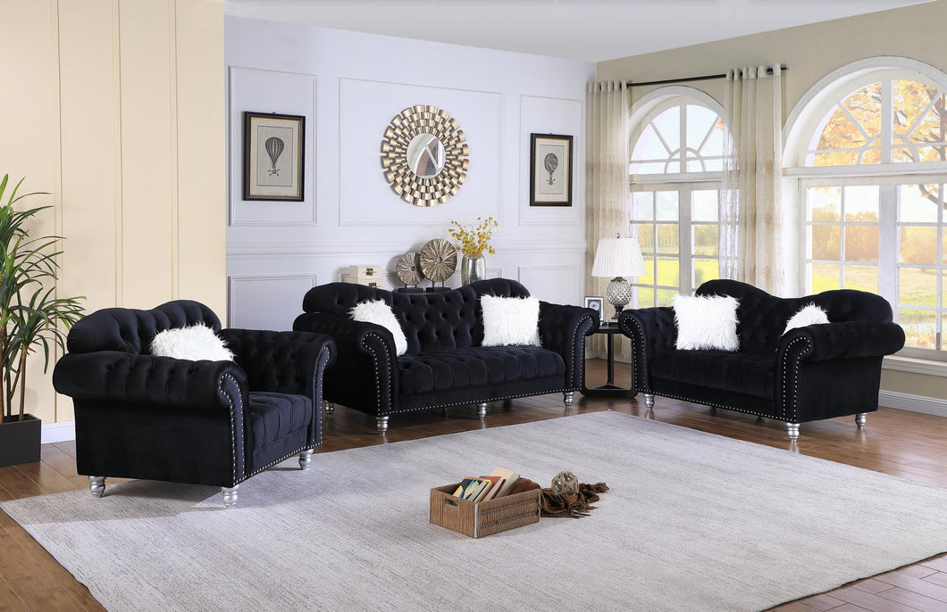 Black Velvet Sofa w/Wooden Legs:
(Box 1 of 3)
(Box 2 of 3)
(Box 3 of 3), Black Velvet Loveseat w/Wooden Legs:
(Box 1 of 3)
(Box 2 of 3)
(Box 3 of 3)