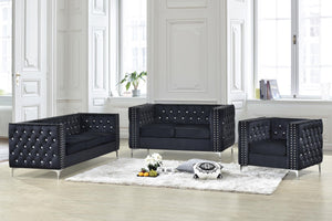 Black Loveseat: (Box 1 of 2) (Box 2 of 2)