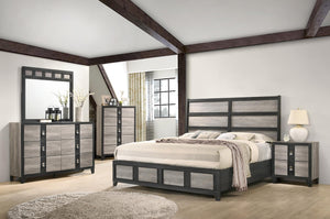 Gray King Bed:
Headboard, Footboard & Slats (Box 1 of 2)
Queen or King Rails (Box 2 of 2)