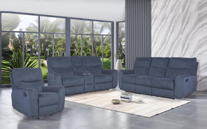 Blue Reclining Sofa