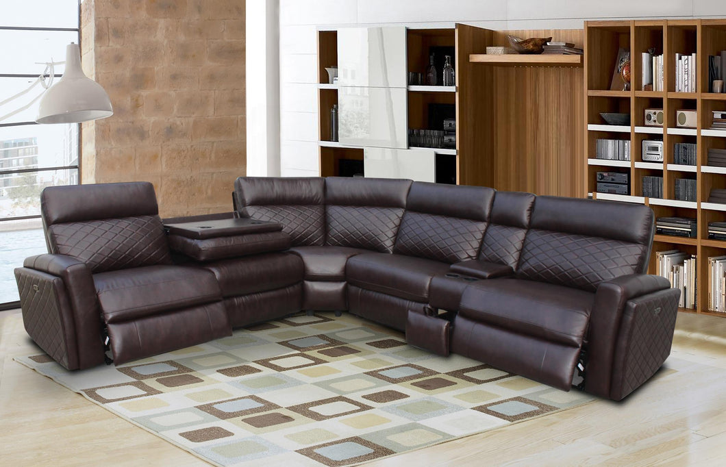 Brown Power Sectional:
LAF Loveseat w/Drop-Down (Box 1 of 3)
Wedge (Box 2 of 3)
RAF Loveseat w/ Drawer Console (Box 3 of 3)