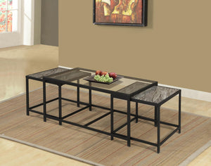 Glass Coffee Table & 2 Nesting End Tables