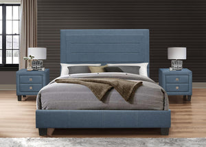 King Blue Bed w/10 slats