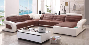 Brown & White Sectional:
LAF Sofa (Box 1 of 4)
Corner (Box 2 of 4)
Armless Loveseat (Box 3 of 4)
RAF Chaise (Box 4 of 4)
Note:Glass is under the Chaise in Zipper